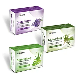 LA Organo Glutathione Lavender Tea Tree & Aloevera Skin Brightening (Pack of 3) 300 g
