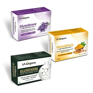 LA Organo Glutathione Lavender Haldi Chandan & Gluta Green Skin Brightening (Pack of 3) 300 g