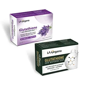 LA Organo Glutathione Lavender & Gluta Green for Lightening and Brightening For All Skin Type (Pack of 2)