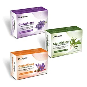 LA Organo Glutathione Lavender Tea Tree & Kumkumadi Skin Brightening (Pack of 3) 300 g