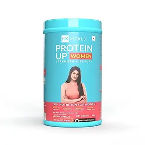 HealthKart HK Vitals ProteinUp Women Triple Blend Whey Protein(Chocolate 400 g/0.88 lb) with Collagen & Biotin for Better Skin Hair Strength & Energy