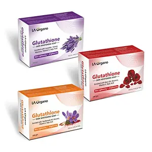 LA Organo Glutathione Lavender Rose & Kumkumadi Skin Brightening (Pack of 3) 300 g
