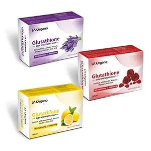 LA Organo Glutathione Lavender Rose & Lemon Skin Brightening (Pack of 3) 300 g
