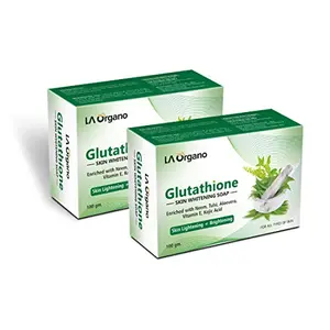 LA Organo Glutathione Neem & Tulsi for Skin  Brightening Dark Spot and Dead Skin Cell Removal Fairness - All Skin Type (Pack of 2)