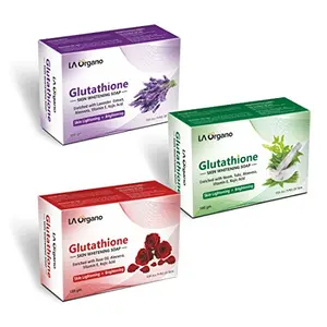 LA Organo Glutathione Lavender Neem Tulsi & Rose Skin Brightening (Pack of 3) 300 g