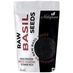 Natupure Raw Basil | Sabja Seeds High Fibre and Rich in Omega 3 Healthy Seeds 250g