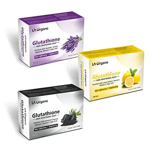 LA Organo Glutathione Lavender Lemon &  Skin Brightening (Pack of 3) 300 g