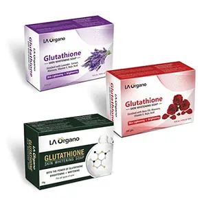 LA Organo Glutathione Lavender Rose & Gluta Green Skin Brightening (Pack of 3) 300 g