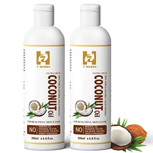 Kalp 7 HERBS Coconut oil for hair and skin- 100% pure Natural pressed for hair skin and massage essential oil dilutions (400 ML)