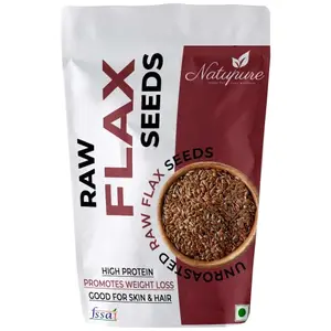 Natupure Raw Flax Seeds Omega 3 Fatty Acid Rich & Healthy Seeds 500gm