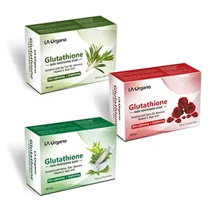 LA Organo Glutathione Tea Tree Rose & Neem Tulsi Skin Brightening (Pack of 3) 300 g