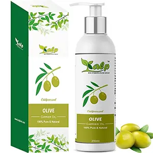 Kalp Olive Oil For skin face hair Growth massage - 100% Pure Natural Extra virgin And Pressed Carrier oil -200ml