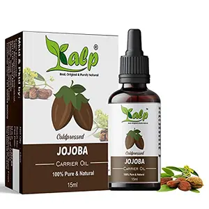 Kalp Jojoba oil-100% Pure Virgin Pressed Moisturizer For Face Skin Hair & Nails For Sensitive & Dry Skin -(15 Ml)