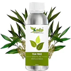 Kalp Tea Tree Oil For Face Acne Skin Hair Dandruff aromatherapy room fragrance diffusers- 100% natural organic and pure tree tree oil (500ml)