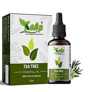 Kalp Tea Tree Oil For Face Acne Skin Hair Dandruff aromatherapy room fragrance diffusers- 100% natural organic and pure tree tree oil-15ml
