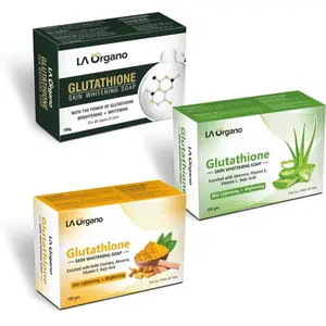 LA Organo Glutathione Como Pack with Aloe Vera Haldi Chandan  for Skin  Brightening (Pack of 3) (3 x 100 g)