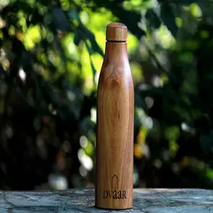 Dvaar The Wooden Copper Bottle Neem Wood 500 Ml