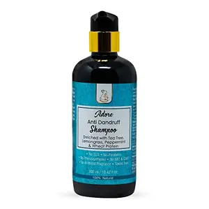 Blush Bunny Organic Adore Anti Dandruff Vegan & Natural Shampoo with 1.5% Salicylic Acid and Wheat Protein | For Men and women | (300 ml)