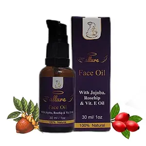 Blush Bunny Organics Allure Face Oil With Jajoba Rosehip & Vitamin E Oil For Skin Non Comedogenic Face Serum Oil & Safe 30ml