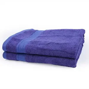 Dvaar The Karira Collection - Bamboo Cotton Bath Towels Men Women 600 Gsm (Single Piece) Festive Blue