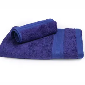Dvaar The Karira Collection - Bamboo Cotton Bath Towels And Hand Towels Men Women 600 Gsm Set Of 2 Festive Blue