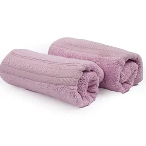 Dvaar The Karira Collection - Bamboo Cotton Bath Towels And Hand Towels Men Women 600 Gsm Set Of 2 Light Pink