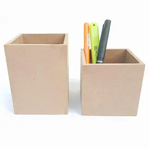 DIY MDF Stationery Holder - Set of 2 /for Craft and Activities/decoupage MDF Plains/Resin Pour/Pen Stand/Pen Holder/Desk Organiser