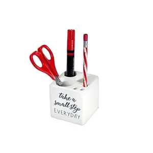 Smart Wooden Cube Pen Stand - Minimal Office Desk Organizer - Motivational - Budget Gifts