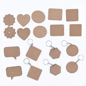 DIY MDF Magnets and Keyrings Mixed Bag - 12 Magnets and 6 keyrings for Craft and Activities/decoupage MDF Plains/Resin Pour Blanks