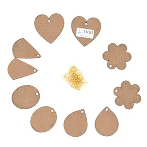 DIY MDF Basic Shape Earrings (Set of 5) / for Craft/Activity/Decoupage/ting/Resin Work (Fancy Shapes)