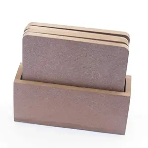 DIY MDF Square Coasters (3.5in X 3.5in) with Vertical Holder- Set of 4 /for Craft/Activity/Decoupage/ting/Resin Work