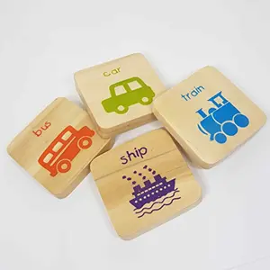 Wooden Educational Magnets for - Bright Coloured Vehicle Magnets - Learn and Play- Gifts for