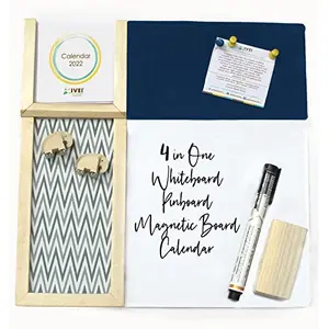Magnet Board pin Board and whiteboard Combination - Utility Calendar Dry Erase Board - Bulletin Board - Innovative Organizer - for and Adults - to do Boards (Dark Blue)