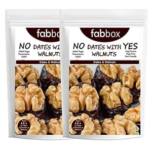Healthy Nutrition Snack Seedless Dates with Walnuts | High Protein Rich Fiber Keto Friendly Gluten Free 200 gm Pack of 2