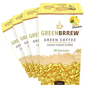 Instant Green Coffee Beans Extract (Lemon Flavour) - Pack of 4
