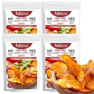Natural Delicious Sliced Sweet Potato Chips with Peri-Peri | Gluten Free Low Fat Healthy Snack 35 gm (Pack of 4)