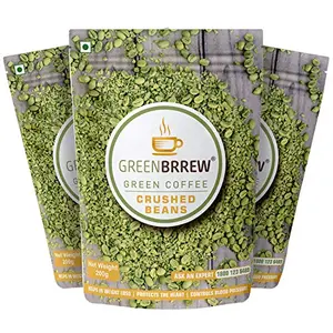 Organic & Unroasted Green Coffee Crushed Beans For Weight Loss - (3 X 200G Pack Of 3)