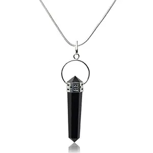 Black Tourmaline Double Terminated Pendant/Locket with Chain