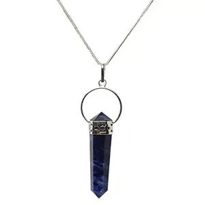 Sodalite Double Terminated Pendant/Locket with Chain