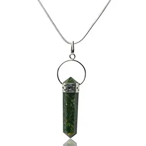 Green Aventurine Double Terminated Pendant/Locket with Chain