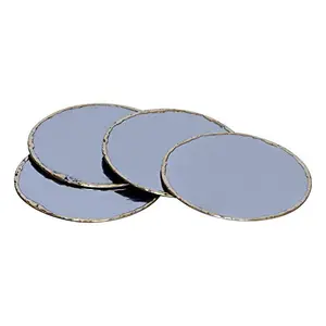 Table Round Coasters Set for Home Unbreakable stanless Steel Coaster for Cups Mugs Glasses | Metal | Steel | Set of 4 Coasters