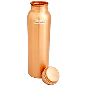 Matt Finish Lacqour Coated Anti Tarnished Joint Free New Designed Copper Bottle, Travel Essential, Drinkware, 1000 ML
