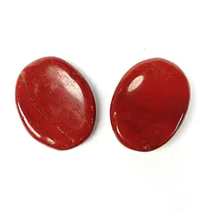 Natural Red Jasper Worry Stone Palm Stone Crystal Cabochons Oval Shape for Reiki Healing and Crystal Healing Stone Pack of 2 Pc 
