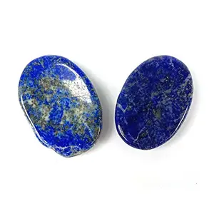 Natural Lapis Lazuli Worry Stone Palm Stone Crystal Cabochons Oval Shape for Reiki Healing and Crystal Healing Stone Pack of 2 Pc 