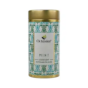 Octavius Mint Green Tea |Superior Loose Leaf Flavour Experience with Absolute Ease|Refreshing Blend |Reduces Stress |Improves Skin | Aids Weight Loss |Delicious & Aromatic|20 Pyramid Tea Bags