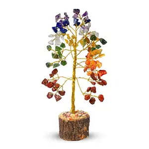 Natural Multi Stone 100 Beads Crystal Stone Tree for Reiki Healing and Vastu Correction
