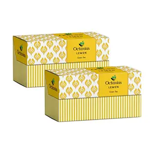 Lemon Green Tea Envelopes - 30 Tea Bags (Pack of 2) - 60 gm (2.11 OZ) Each Pack