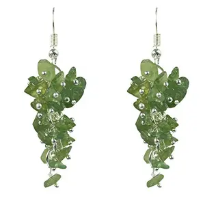 Green Apatite Earrings Natural Chip Beads Earrings for Women, Girls (Green)
