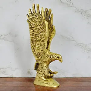 Brass Vastu, Flying Golden Eagle Spreading Wings for Remedy for Negativity