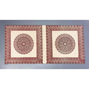 Decorative Rugs Double Joint Cotton Carpet Soft Quality mat with Indian Prints Chair mats for Living Room Bedroom Dining Room Kitchen Garden Outdoor Indoor(Red)